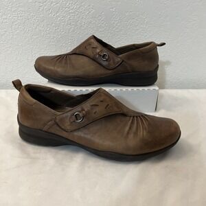Earth Shoes‎ Womens Size 11 Amity Brown Leather Shoe Comfort Career Adjustable
